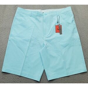 Short Par 4 Golf Shorts Mens 36 Blue Performance Soft Stretch Flat Front Outdoor
